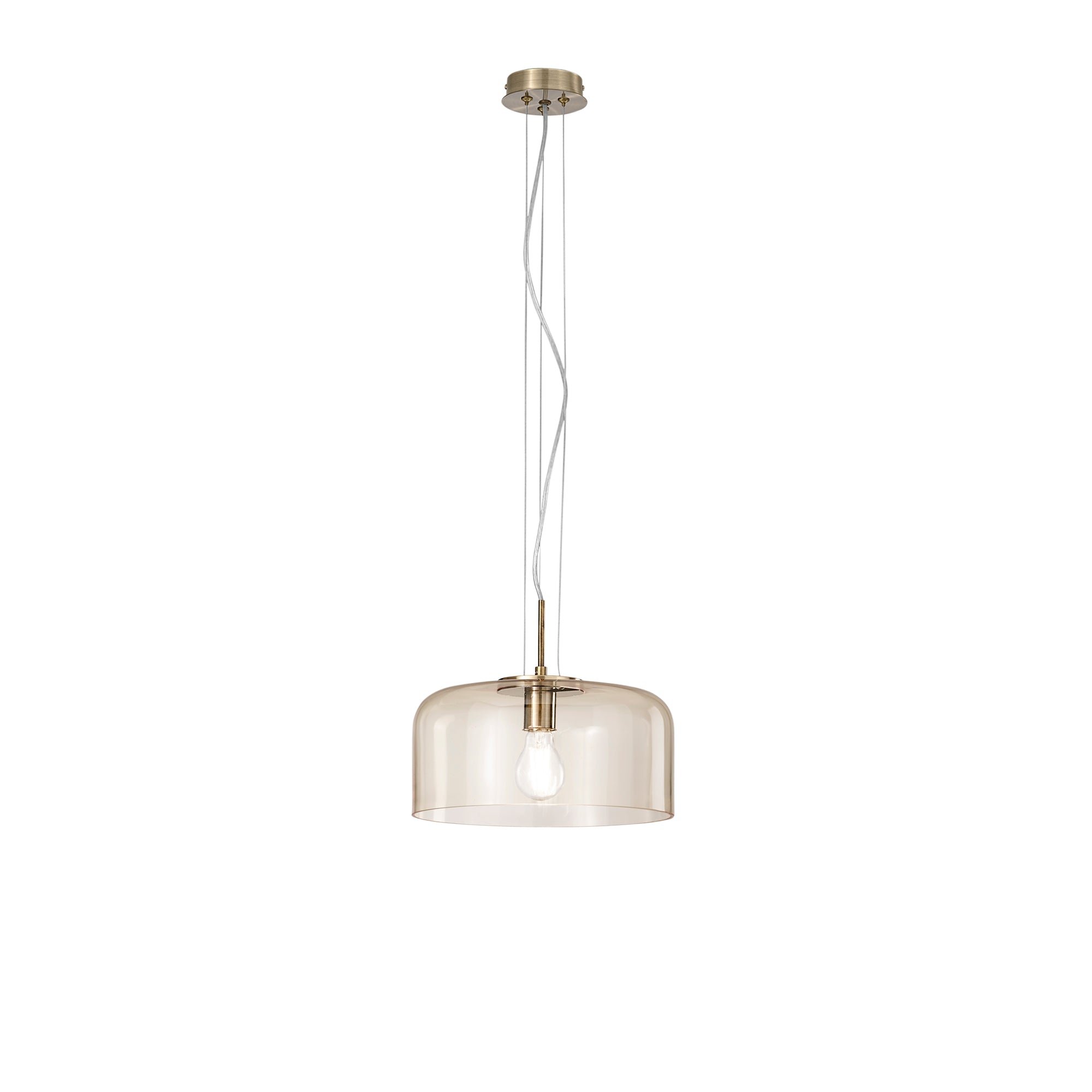 FAN I-GIBUS-S30 AMB Závěsné svítidlo Gibus, jantarové, 1 x E27, 30 x 30 x 150 cm - FANEUROPE