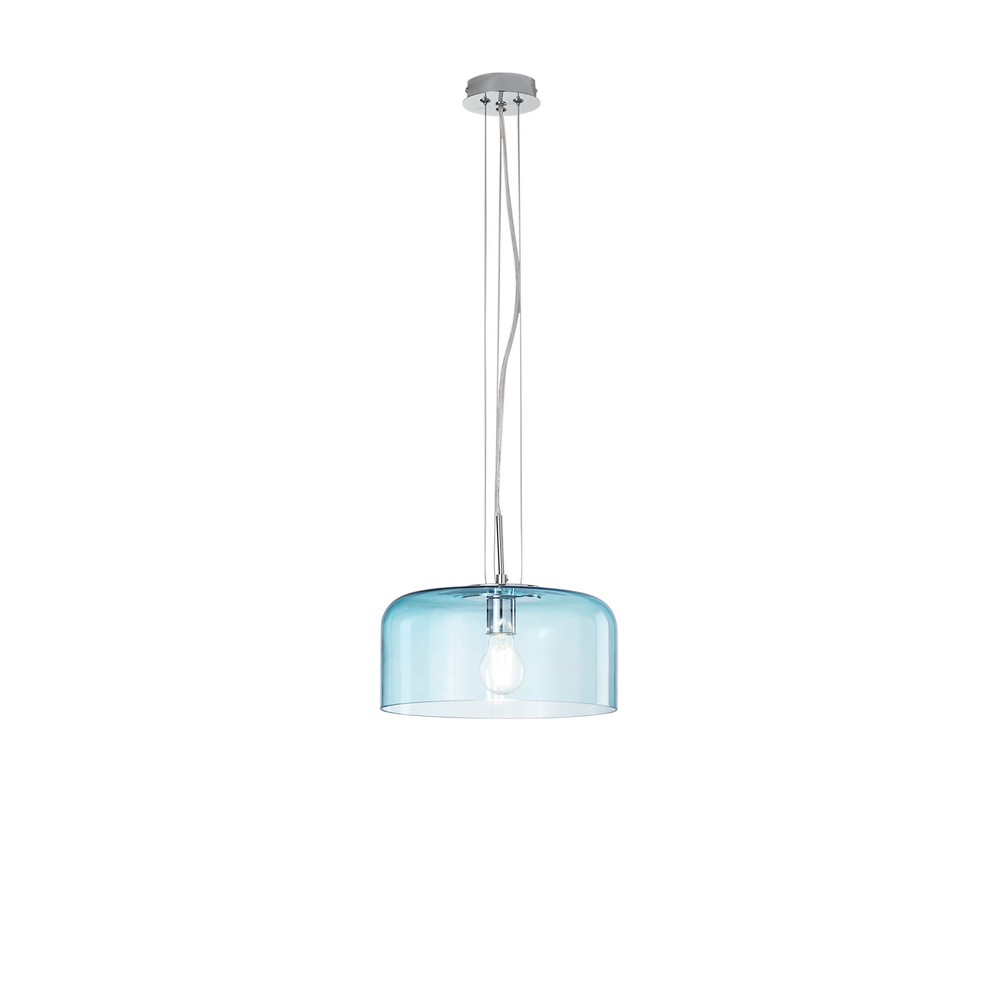 FAN I-GIBUS-S30 BLU Závěsné svítidlo Gibus, tyrkysové, 1 x E27, 30 x 30 x 150 cm - FANEUROPE