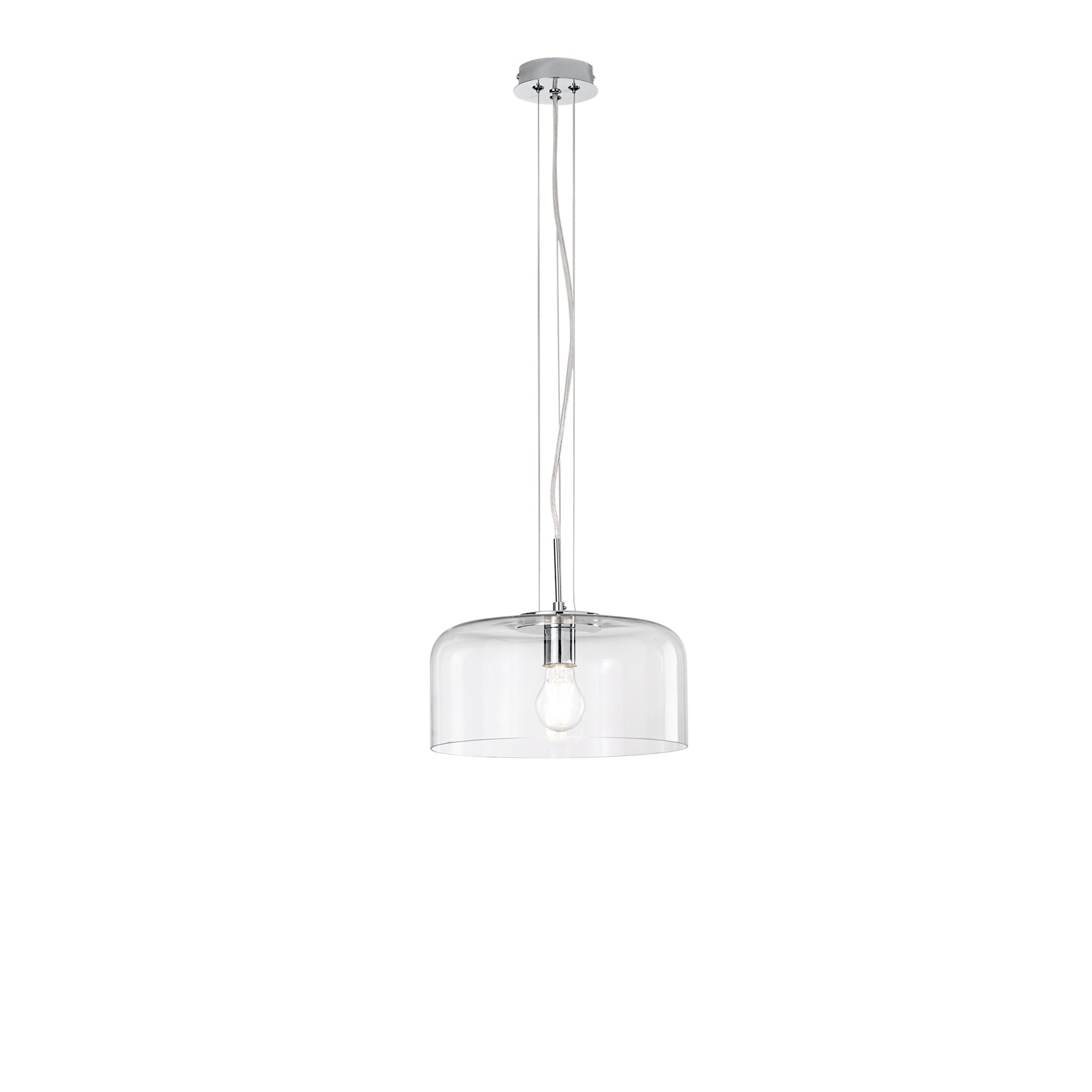 FAN I-GIBUS-S30 TR Závěsné svítidlo Gibus, průhledné, 1 x E27, 30 x 30 x 150 cm - FANEUROPE