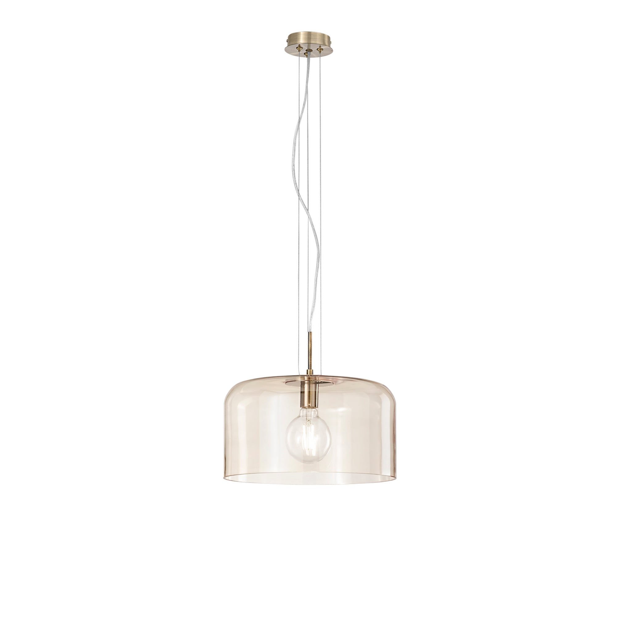 FAN I-GIBUS-S35 AMB Závěsné svítidlo Gibus, jantarové, 1 x E27, 35 x 35 x 150 cm - FANEUROPE