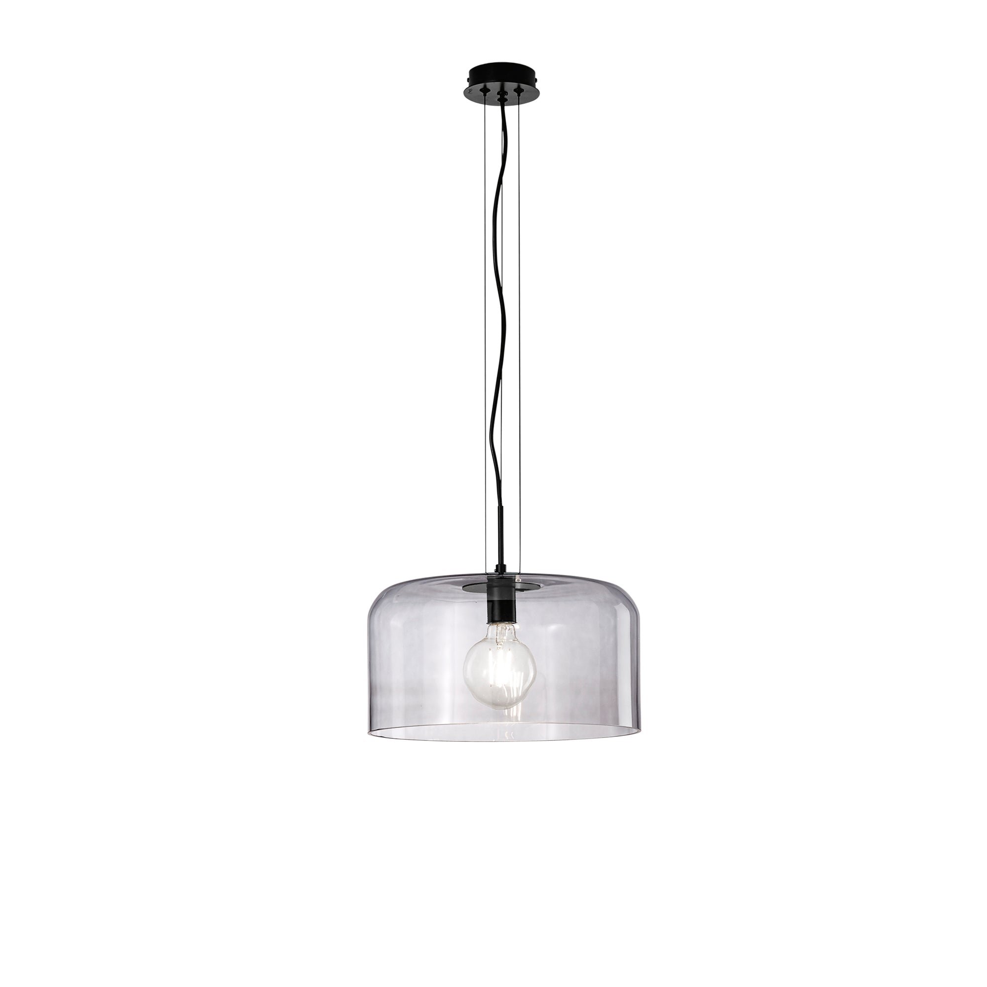 FAN I-GIBUS-S35 GR Závěsné svítidlo Gibus, kouřové (fumé), 1 x E27, 35 x 35 x 150 cm - FANEUROPE