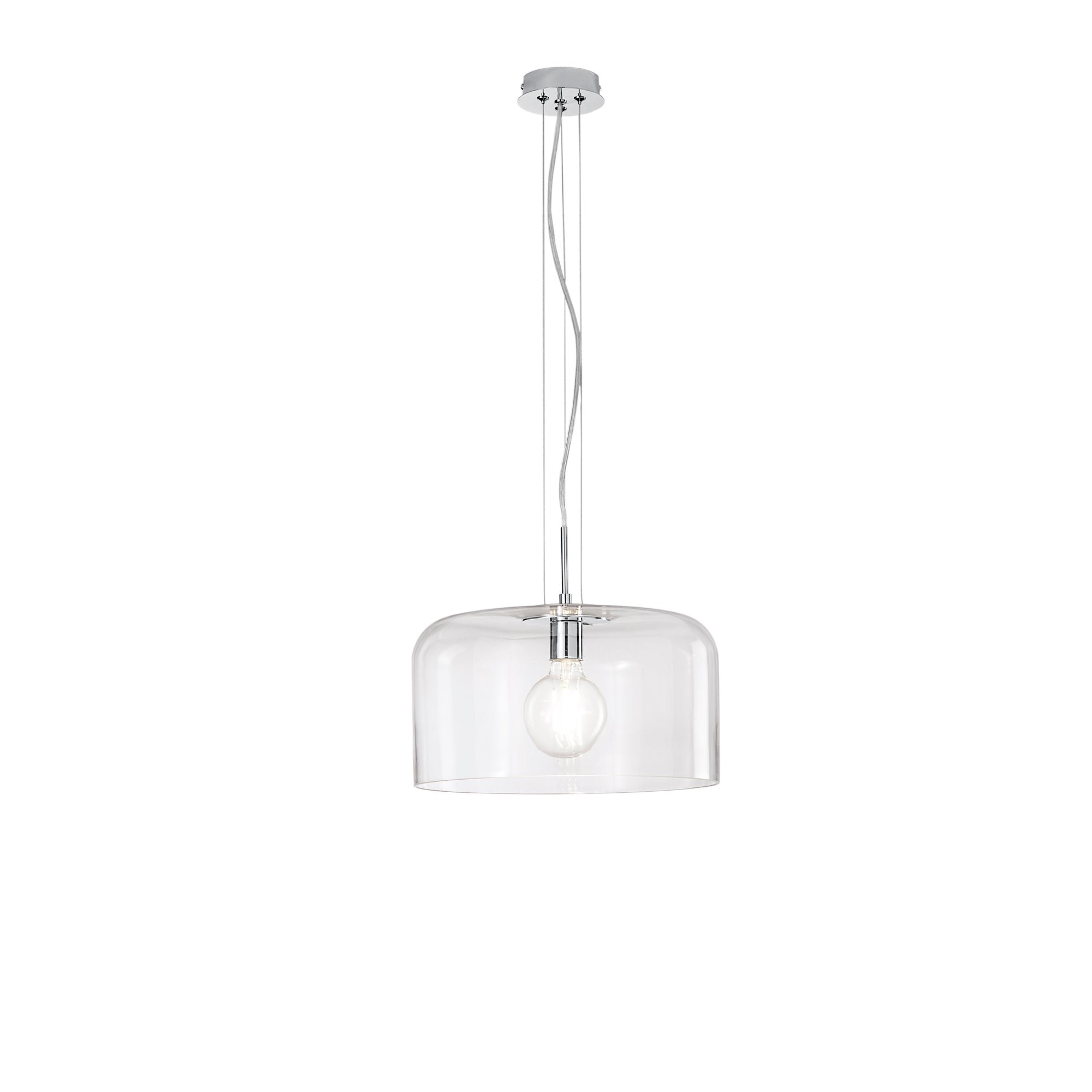 FAN I-GIBUS-S35 TR Závěsné svítidlo Gibus, průhledné, 1 x E27, 35 x 35 x 150 cm - FANEUROPE