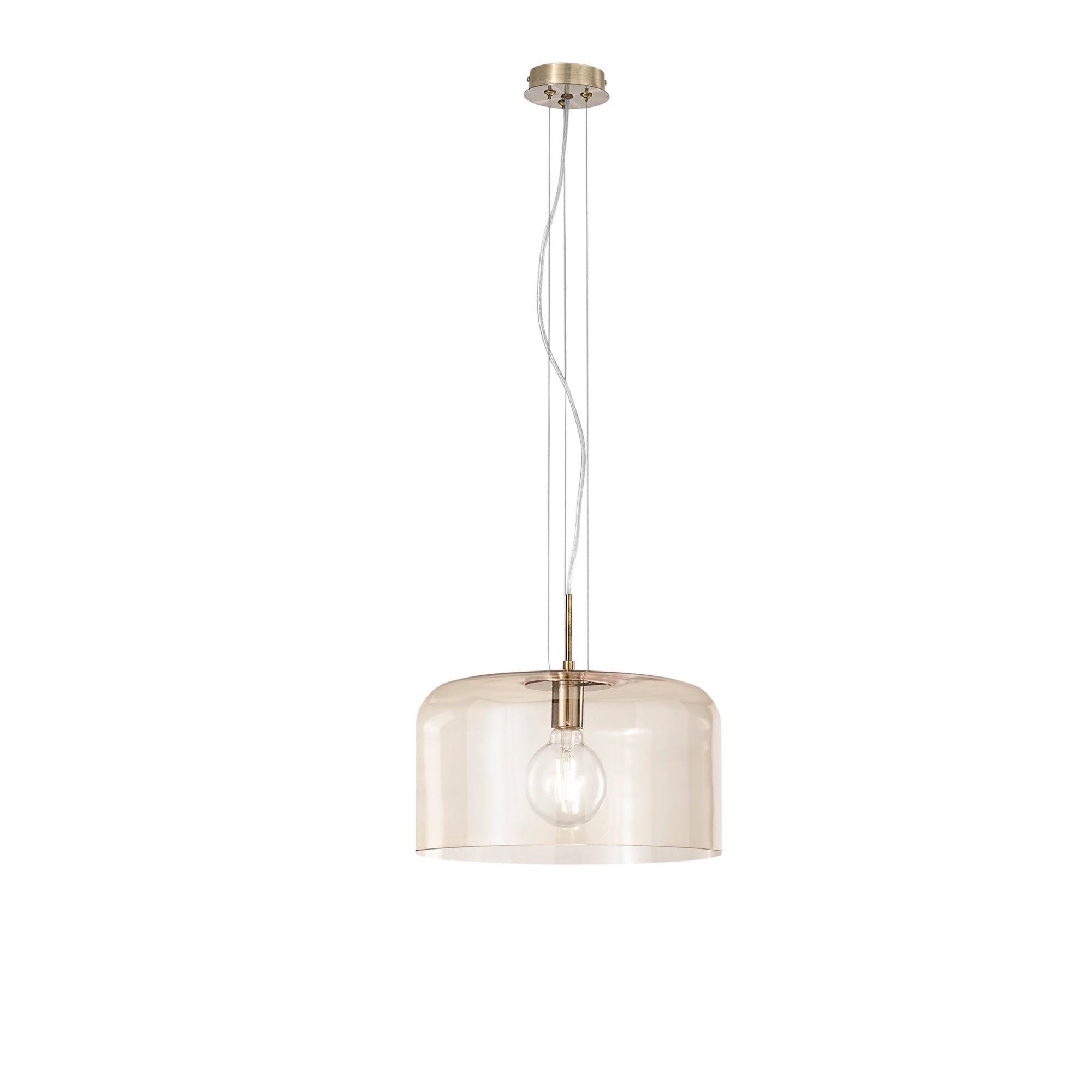 FAN I-GIBUS-S40 AMB Závěsné svítidlo Gibus, jantarové, 1 x E27, 40 x 40 x 150 cm - FANEUROPE