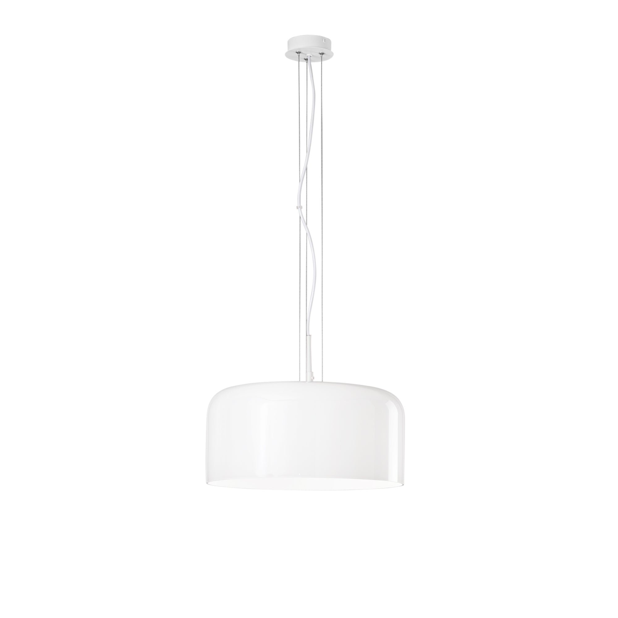 FAN I-GIBUS-S40 BCO Závěsné svítidlo Gibus, bílé, 1 x E27, 40 x 40 x 150 cm - FANEUROPE