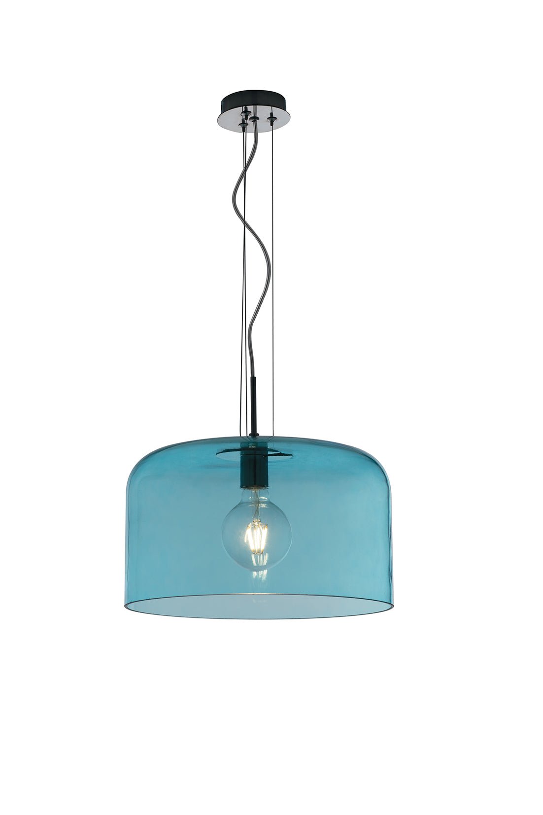 FAN I-GIBUS-S40 BLU Závěsné svítidlo Gibus, tyrkysové, 1 x E27, 40 x 40 x 150 cm - FANEUROPE
