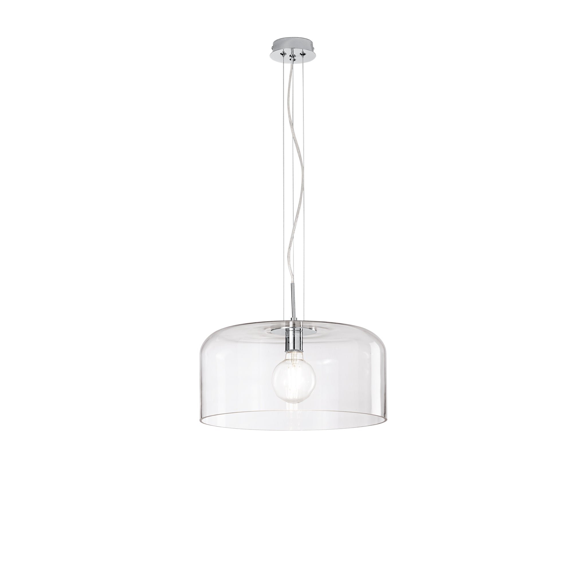 FAN I-GIBUS-S40 TR Závěsné svítidlo Gibus, průhledné, 1 x E27, 40 x 40 x 150 cm - FANEUROPE