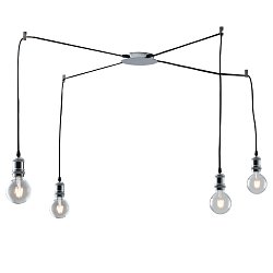 Obrázek pro produkt Závěsné svítidlo Groove, chromové, 4 x E27, délka 250 cm - FANEUROPE