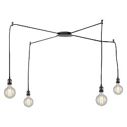 Obrázek pro produkt Závěsné svítidlo Groove, černé, 4 x E27, délka 250 cm - FANEUROPE