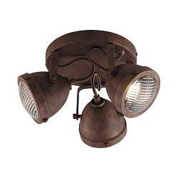 Obrázek pro produkt Stropní svítidlo Habana, rezavé, 3 x GU10, 30,5 x 20 x 15,5 cm - FANEUROPE