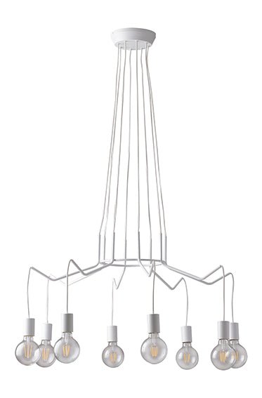 FAN I-HABITAT-S8 BCO Závěsné svítidlo Habitat, bílé, 8 x E27, 85 x 120 cm - FANEUROPE