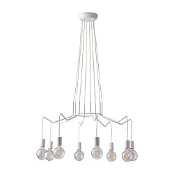 Obrázek pro produkt Závěsné svítidlo Habitat, bílé, 8 x E27, 85 x 120 cm - FANEUROPE