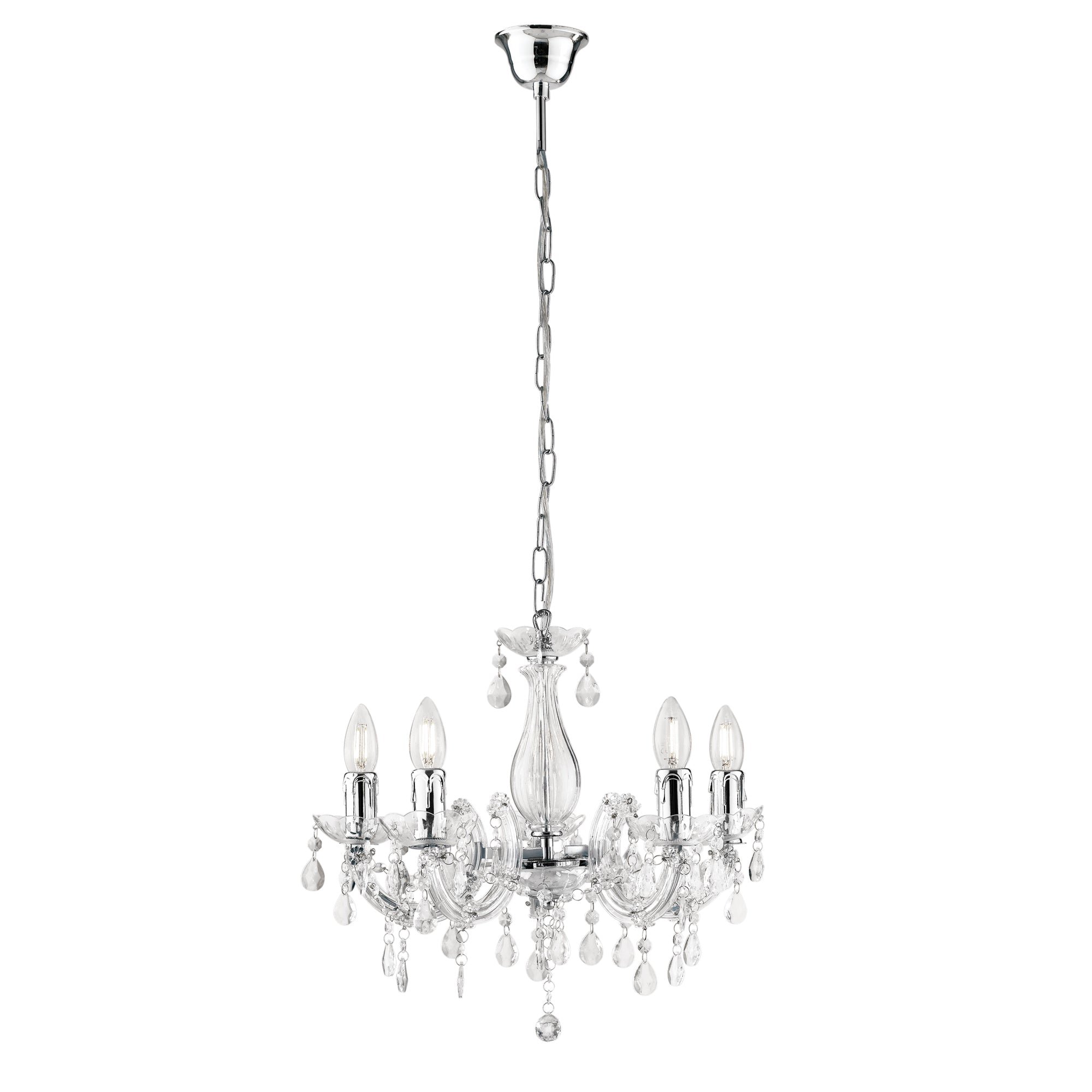 FAN I-HOUSTON-S5 TR Závěsné svítidlo Houston, průhledné, 5 x E14, 44 x 120 cm - FANEUROPE