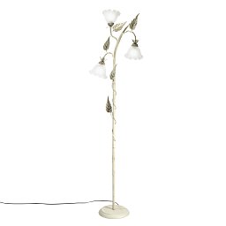Obrázek pro produkt Stojací lampa Piantana Isotta, slonová kost, 3 x E14, 48 x 172 cm - FANEUROPE