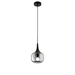 Obrázek pro produkt Závěsné svítidlo Jaipur, kouřové (fumé)/černé, 1 x E14, 17 x 17 x 150 cm - FANEUROPE