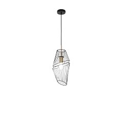 Obrázek pro produkt Závěsné svítidlo Kiko, černá/zlatá, 1 x E27, 20 x 20 x 150 cm - FANEUROPE