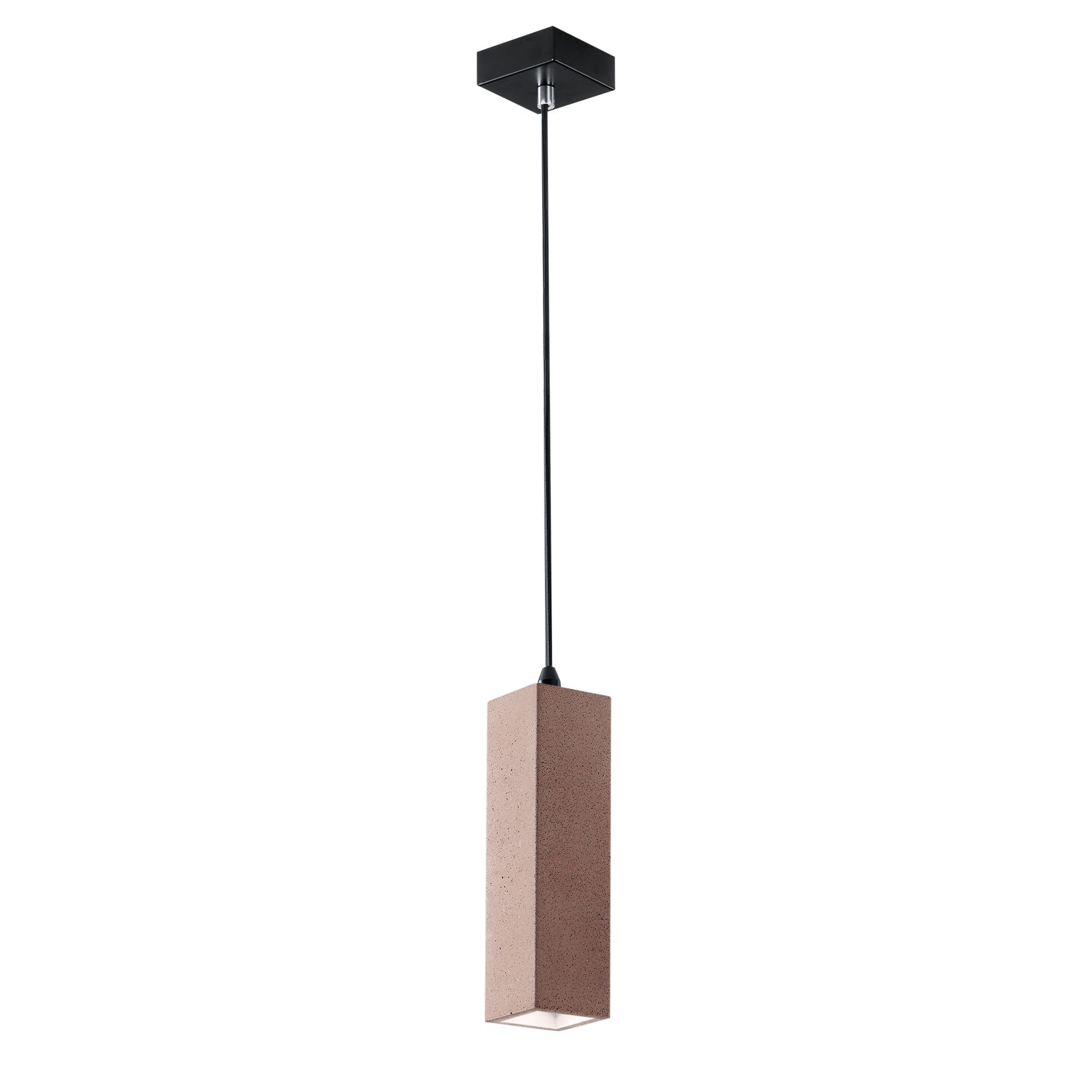 FAN I-KRUK-Q-S1 MAT Závěsné svítidlo Kruk hranaté, cihlové, 1 x GU10, 7 x 130 cm - FANEUROPE