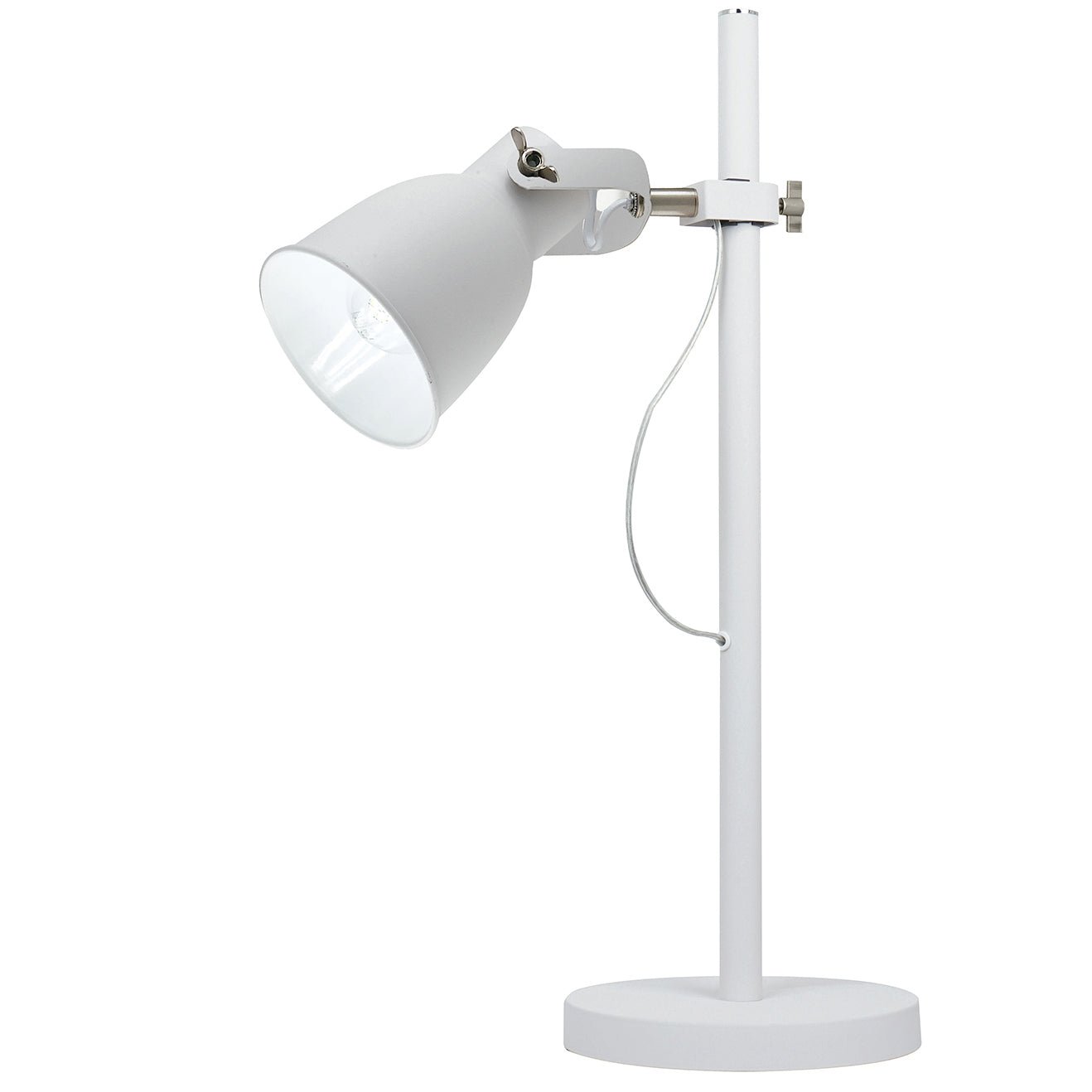 FAN I-LEGEND-L1 BCO Stolní lampa Lume Legend, bílé/niklové, 1 x E27, 38 x 61 cm - FANEUROPE