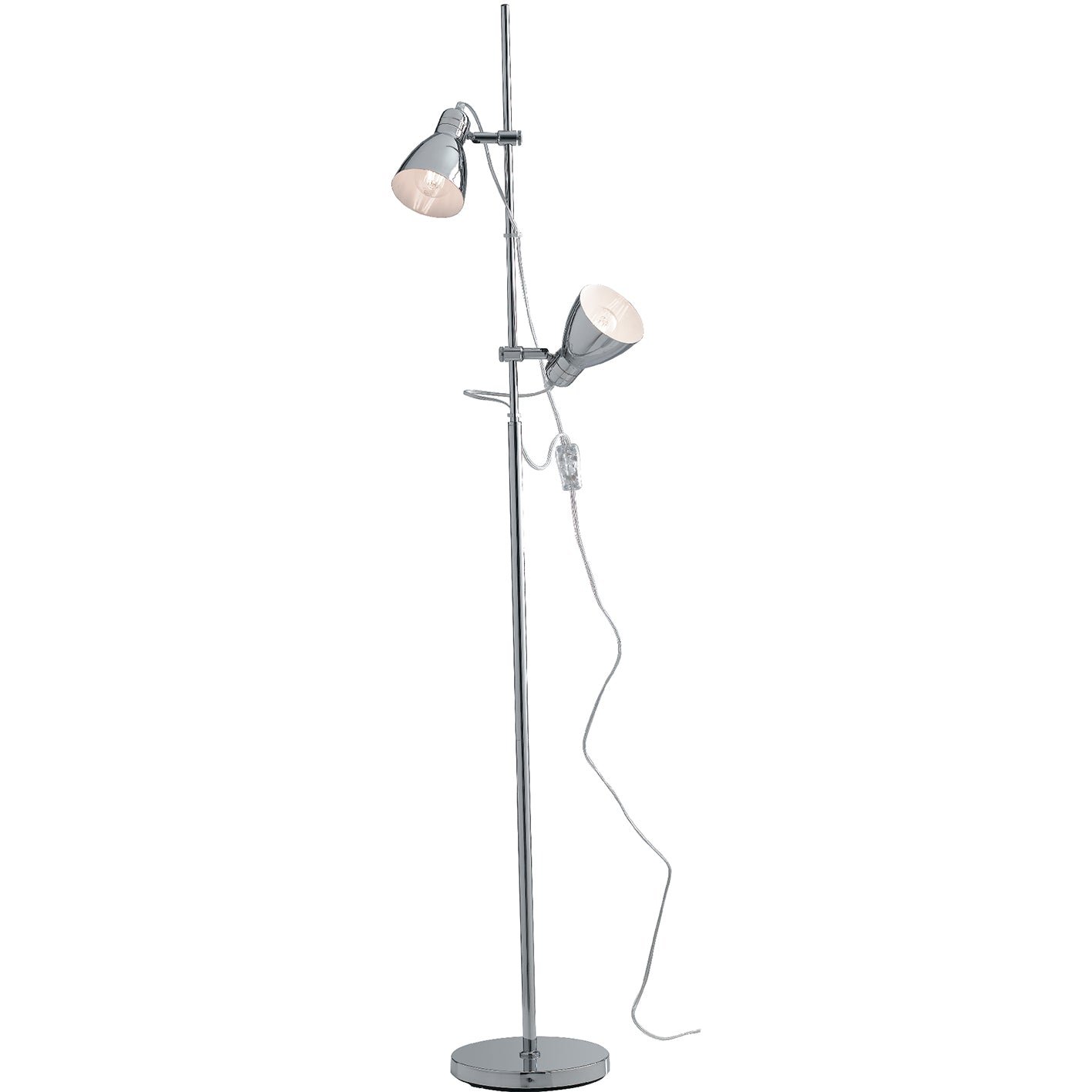 FAN I-LEMONDE-PT Stojací lampa Piantana Lemonde, chromová, nastavitelná, 2 x E27, 153 x 36 cm - FANEUROPE