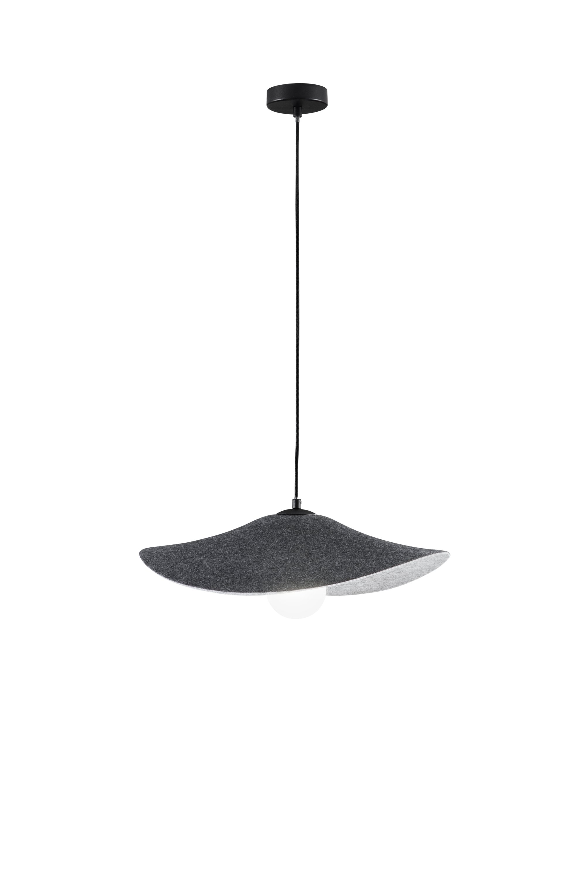 FAN I-LENGLEN-S1-NER Závěsné svítidlo Lenglen černý filc, kabel 2 m, stínidlo 50 cm, 1 x E27 - FANEUROPE