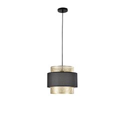 Obrázek pro produkt Závěsné svítidlo Lounge zlatá + černá konstrukce, 1 x E27, pr. 35 x 200 cm - FANEUROPE