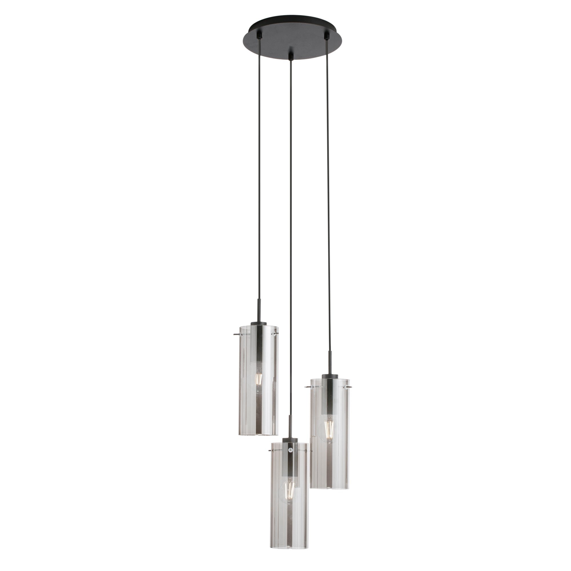 FAN I-MAGIC-S3-NER Závěsné svítidlo Magic, černá/kouřová, 3 x E27, 27,3 x 27,3 x 150 cm - FANEUROPE
