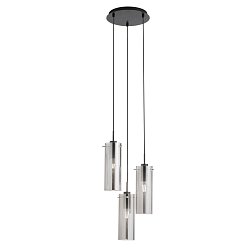 Obrázek pro produkt Závěsné svítidlo Magic, černá/kouřová, 3 x E27, 27,3 x 27,3 x 150 cm - FANEUROPE