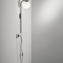 Obrázek pro produkt Nástěnné svítidlo ODISSEO, černá, 1 x E14, 15 x 15 x 65,5 cm - FANEUROPE