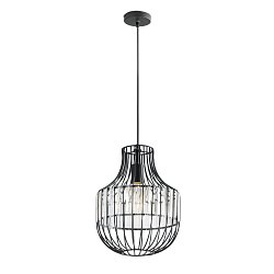 Obrázek pro produkt Závěsné svítidlo OPIUM, černá/průhledná, 1 x E27, 30 x 30 x 130 cm - FANEUROPE