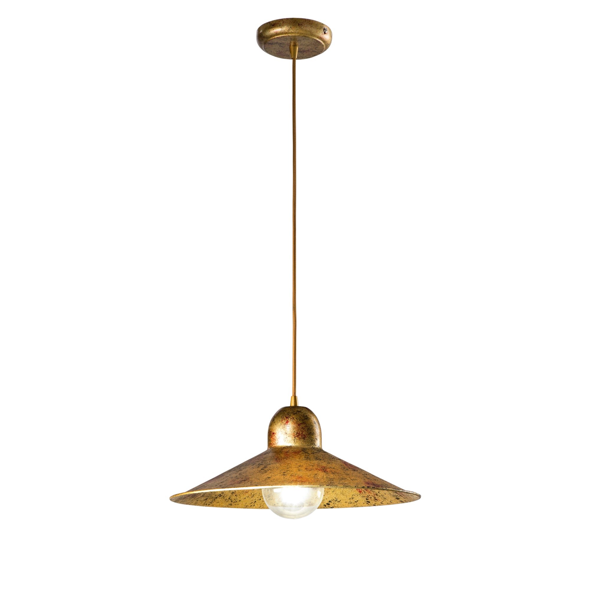 FAN I-ORLEANS/S1 Závěsné svítidlo ORLEANS, zlatá/OCRA, 1 x E27, 39 x 120 cm - FANEUROPE