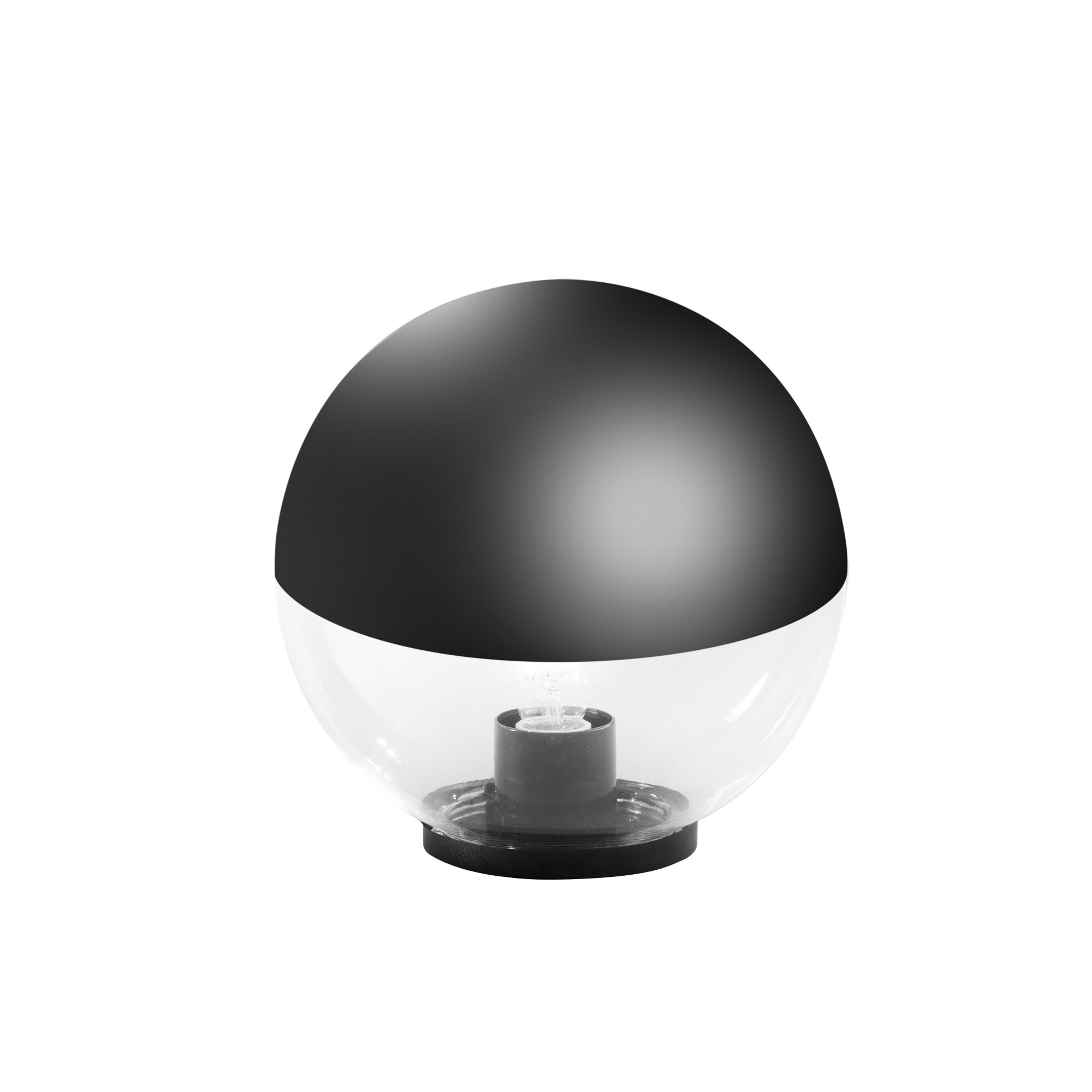 FAN I-POLLY-G30-TR180 Koule Polly Sfera, PMMA, průhledná, horní polokoule černá, 1 x E27, IP44, průměr 30 cm - FANEUROPE
