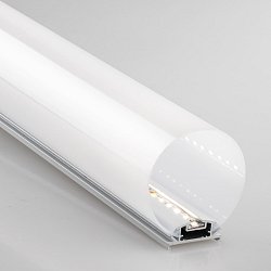 Obrázek pro produkt Profil TUBE, stříbrný, s bílým opálovým difuzorem včetně krytek, 200x6 cm - FANEUROPE