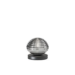 Obrázek pro produkt Stolní lampa Lumetto Ripple černo‑chromová, patice E27, 18 x 18 x 16,5 cm - FANEUROPE