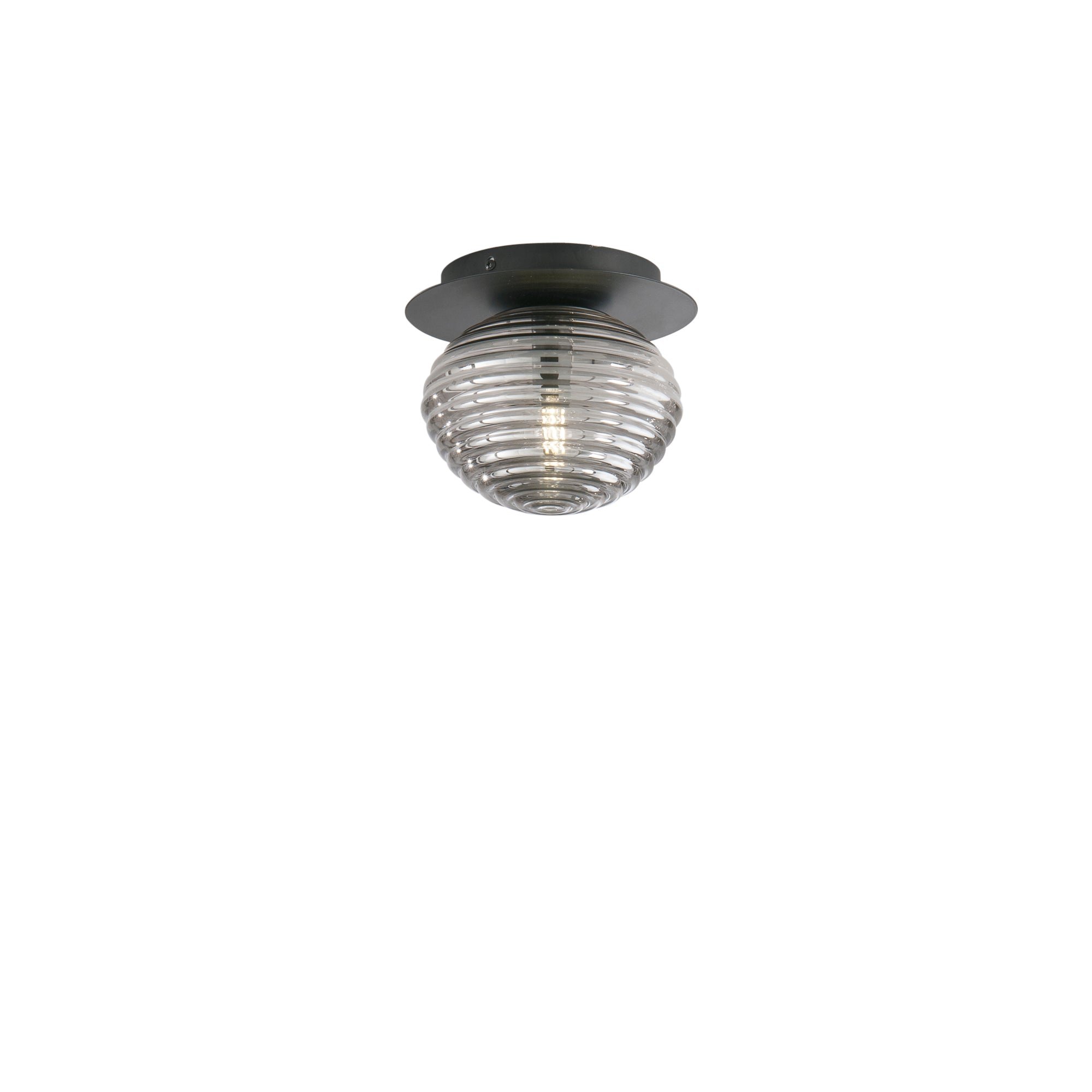 FAN I-RIPPLE-PL20-NER Stropní přisazené svítidlo Ripple černá, patice E27, 20 x 20 x 17 cm - FANEUROPE