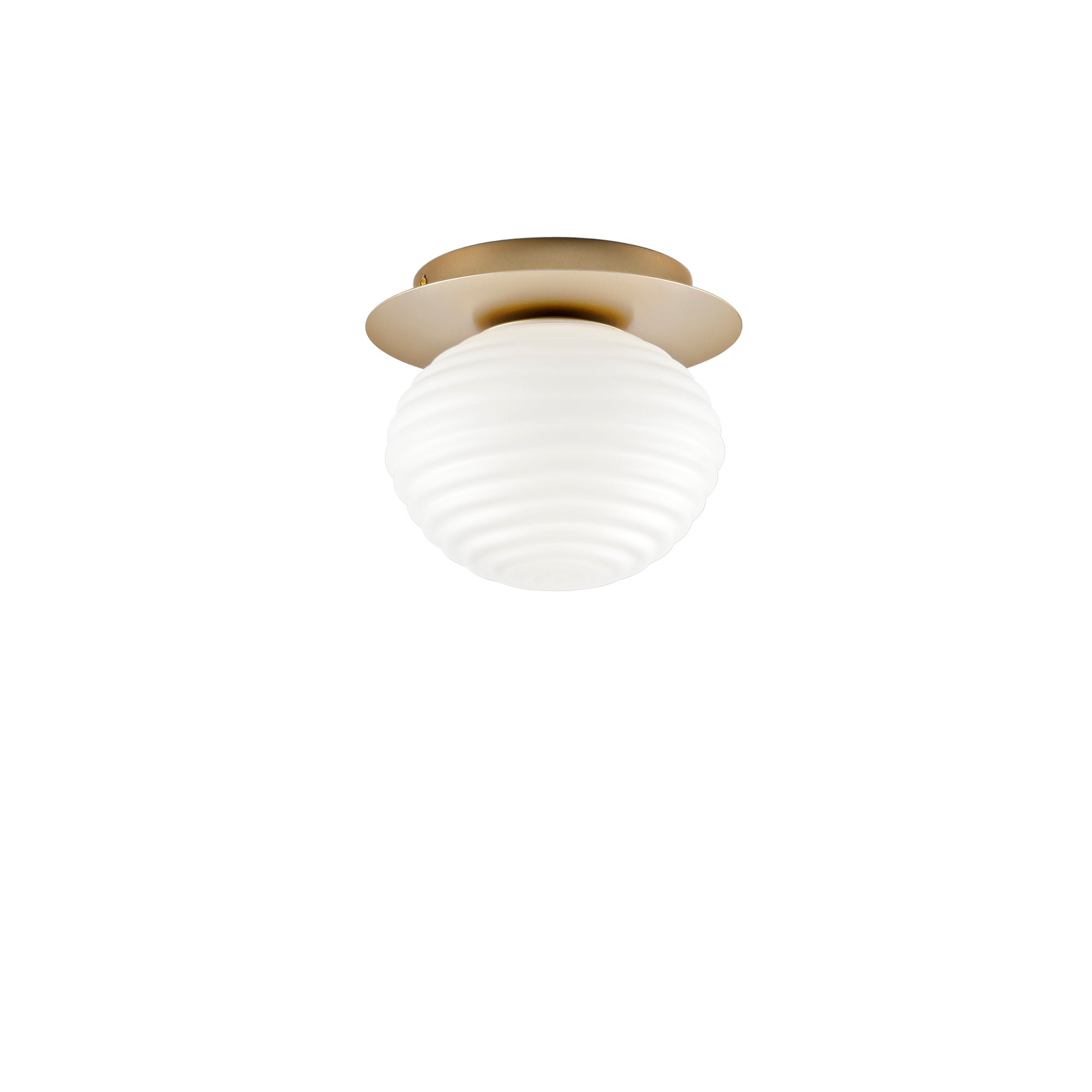 FAN I-RIPPLE-PL20-ORO Stropní přisazené svítidlo Ripple zlatá, patice E27, 20 x 20 x 17 cm - FANEUROPE
