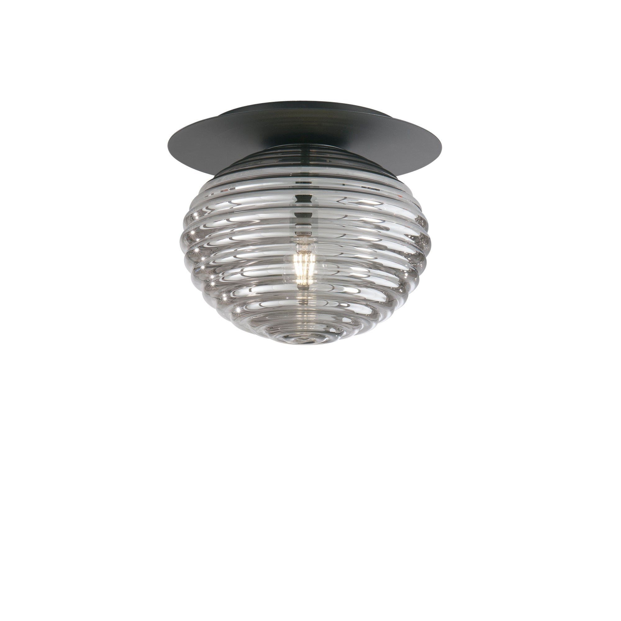 FAN I-RIPPLE-PL35-NER Stropní přisazené svítidlo Ripple černá, patice E27, 35 x 35 x 28 cm - FANEUROPE