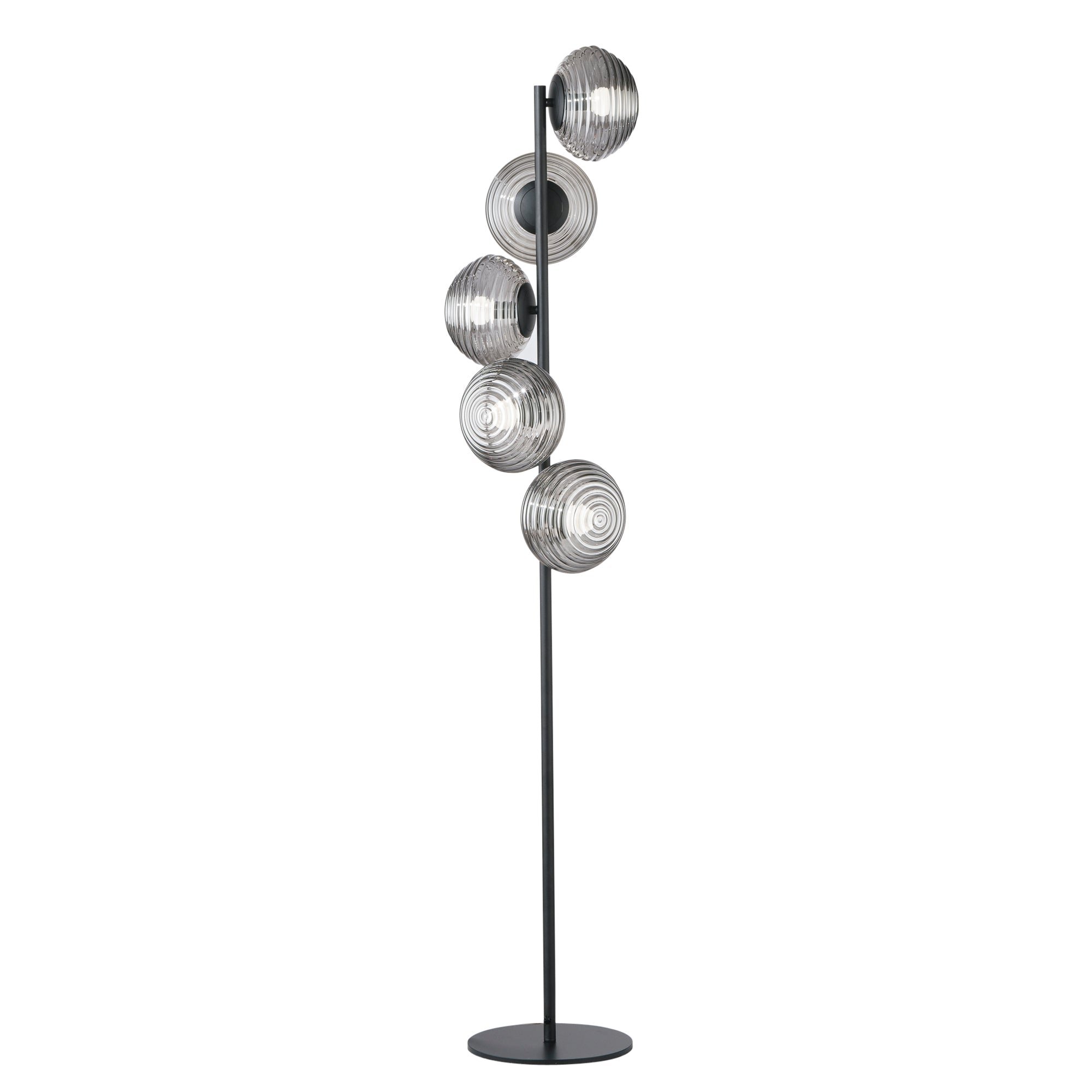 FAN I-RIPPLE-PT5-NER Stojací lampa Piantana Ripple černá, 5xE27, 32,5 x 160 cm - FANEUROPE