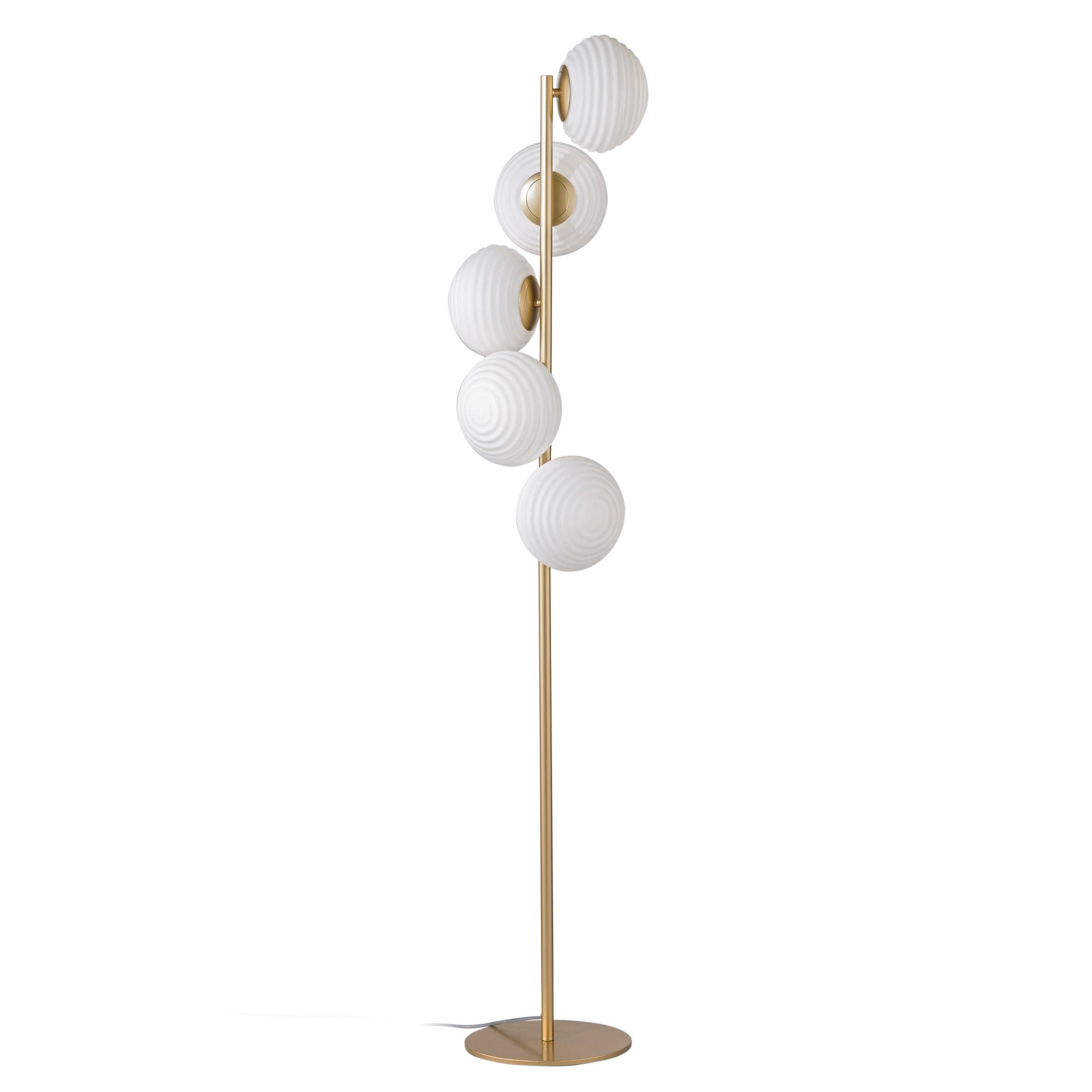 FAN I-RIPPLE-PT5-ORO Stojací lampa Piantana Ripple zlatá, 5xE27, 32,5 x 160 cm - FANEUROPE