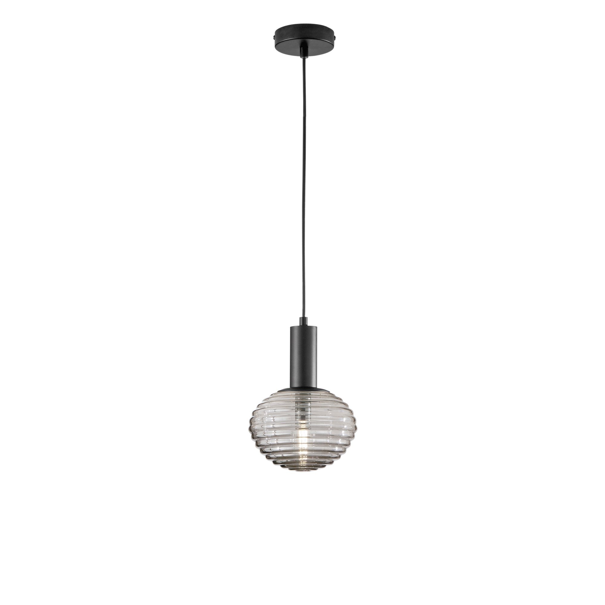 FAN I-RIPPLE-S18-NER Závěsné svítidlo Ripple černá, patice E27, 18 x 18 x 150 cm - FANEUROPE