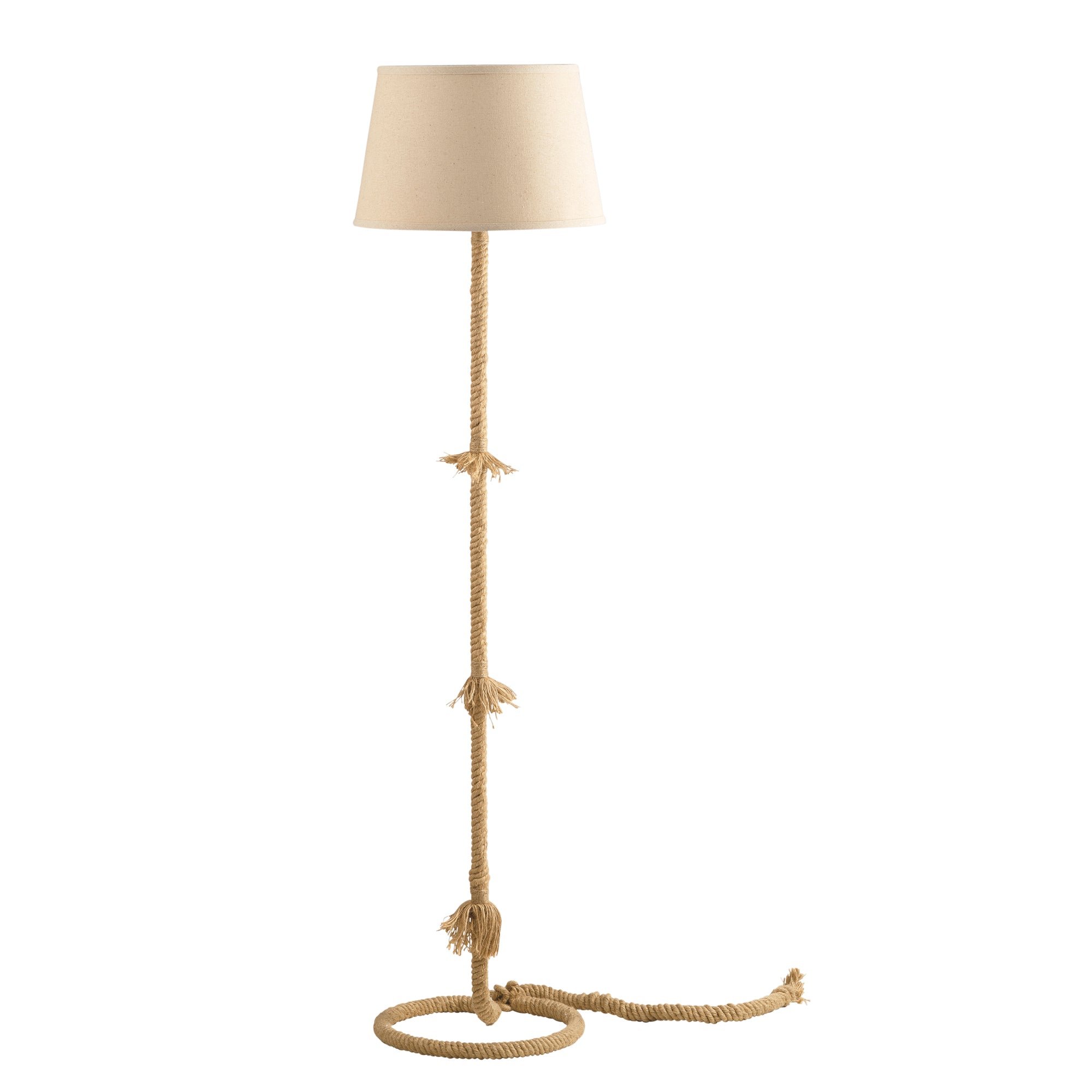 Levně FAN I-ROPE-PT Stojací lampa Piantana Rope černá, patice E27, 38 x 150 cm - FANEUROPE
