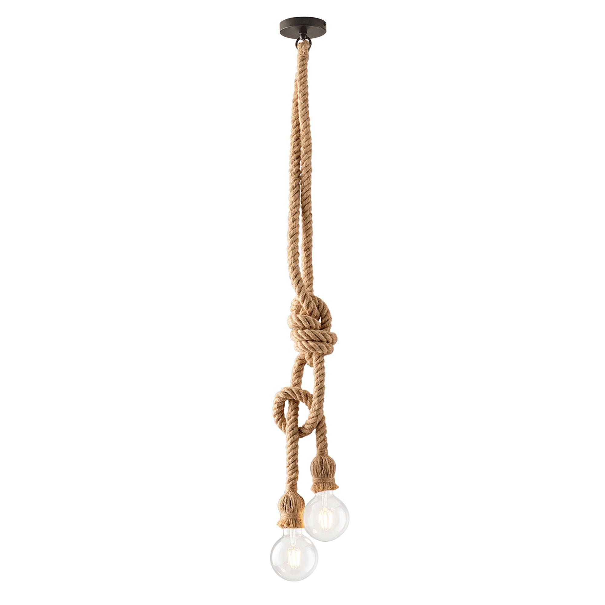 FAN I-ROPE-S2 Závěsné svítidlo Rope černá, 2xE27, délka 150 cm - FANEUROPE