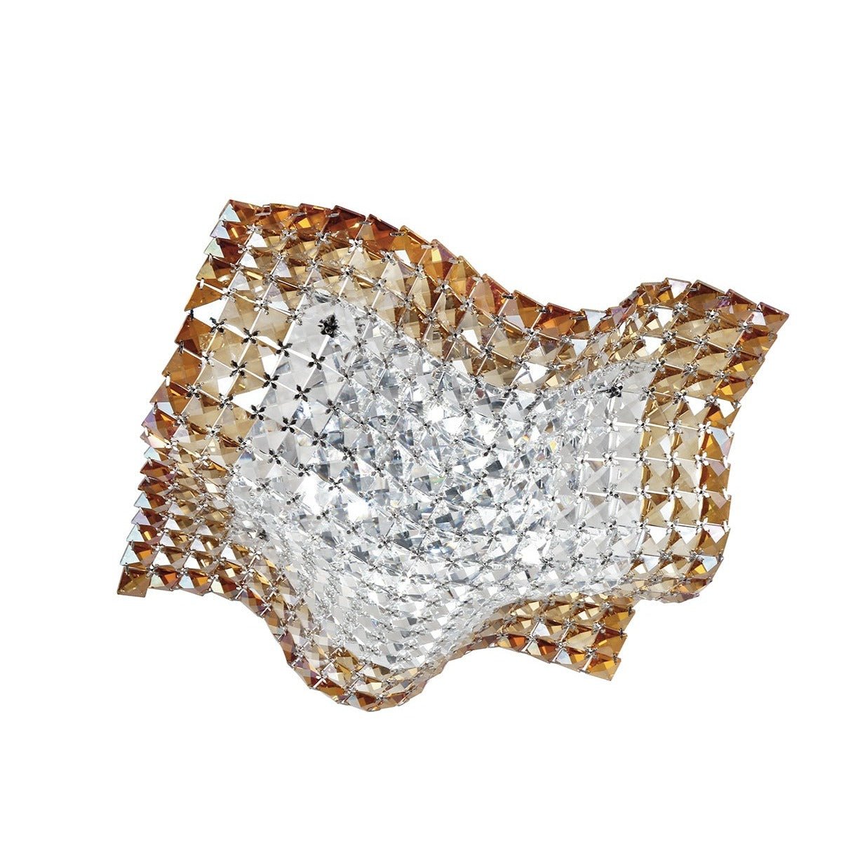 FAN I-RUMBA/PL44 Stropní přisazené svítidlo Rumba průhledná/jantarová, 4xG9, 44 x 44 x 12 cm - FANEUROPE