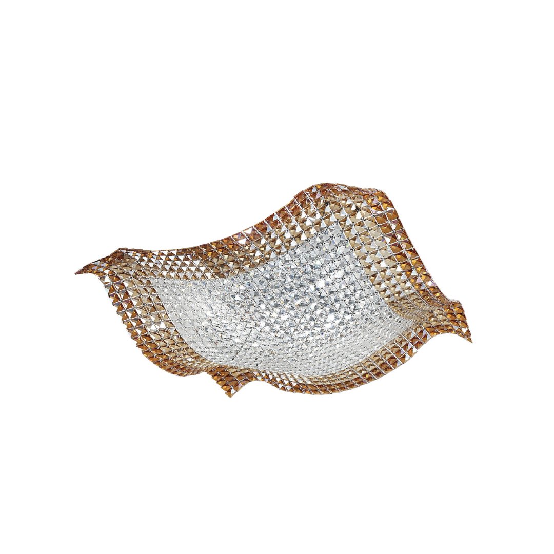 FAN I-RUMBA/PL72 Stropní přisazené svítidlo Rumba průhledná/jantarová, 9xG9, 72 x 72 x 16 cm - FANEUROPE