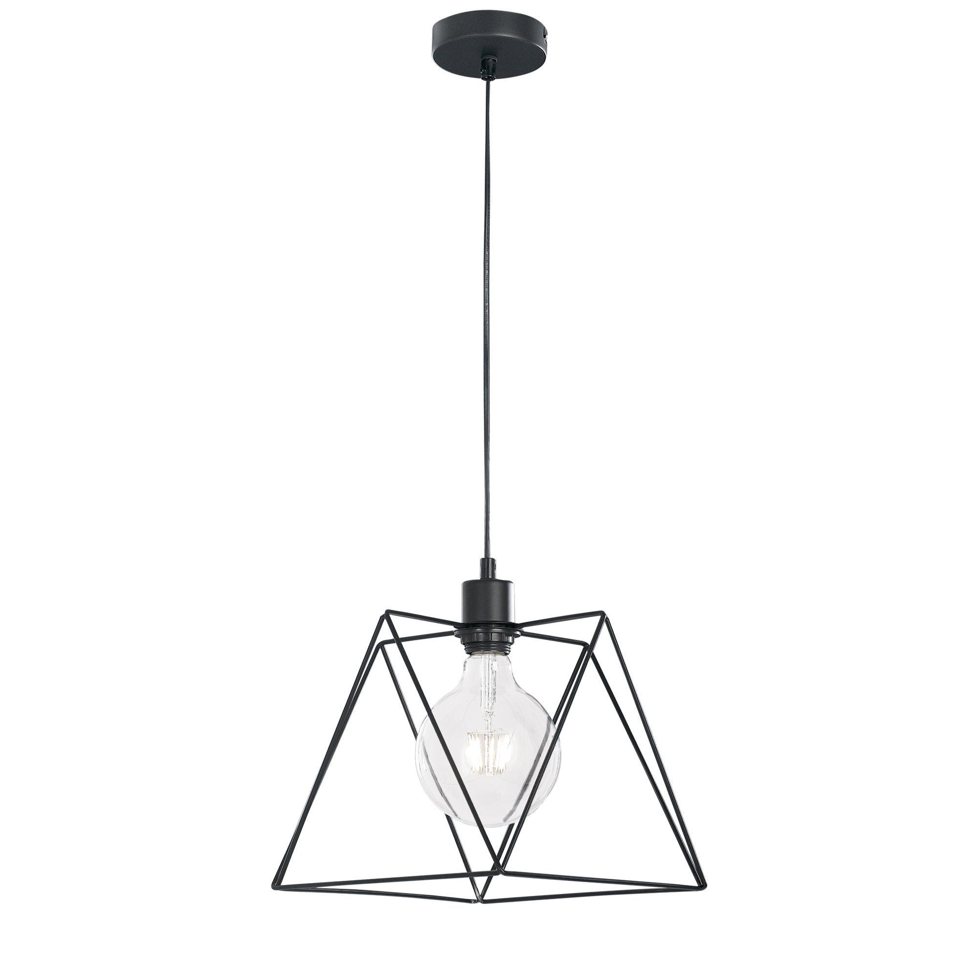 FAN I-SANTANA-L-S1 Závěsné svítidlo SANTANA POLIGONALE černá, 1xE27, 25 x 25 x 130 cm - FANEUROPE