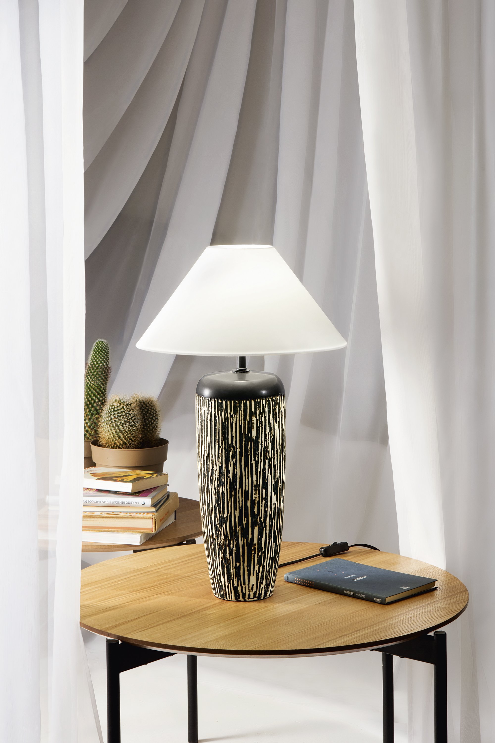 FAN I-SAVANA-L Stolní lampa Savana (hnědá + bílá keramika) 1 x E27, pr. 35 x 61 cm - FANEUROPE (obrázek 3)