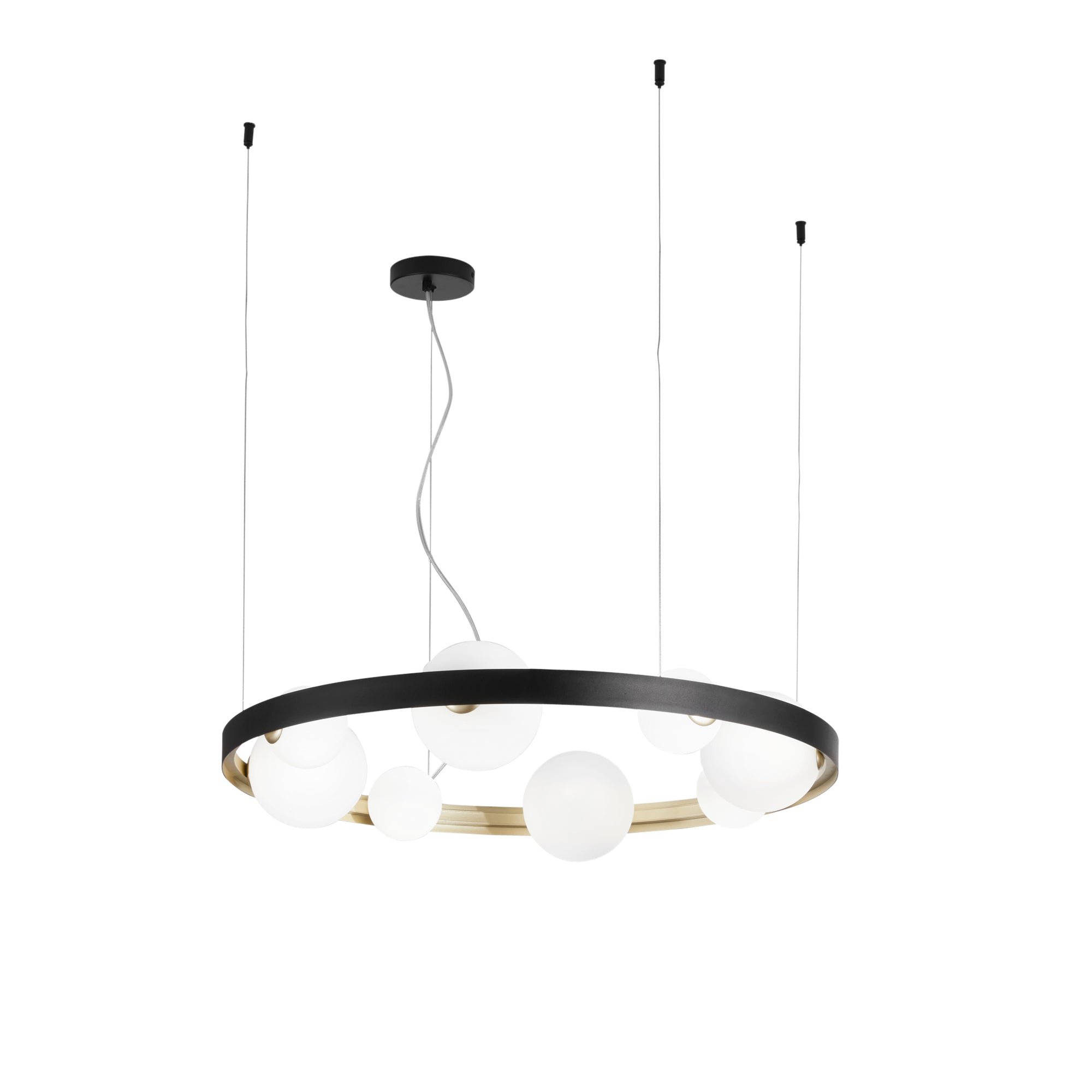 FAN I-SONETTO-S8 Závěsné svítidlo SONETTO černá/zlatá, 8xG9, 76x150 cm - FANEUROPE