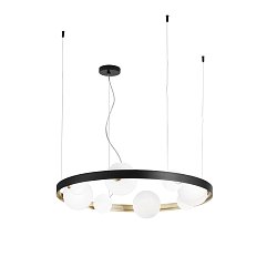 Obrázek pro produkt Závěsné svítidlo SONETTO černá/zlatá, 8xG9, 76x150 cm - FANEUROPE