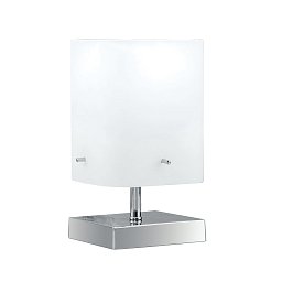 Obrázek pro produkt Stolní lampa LUME SQUARE chrom/bílá opál, 1xE27, 12x12x29 cm - FANEUROPE