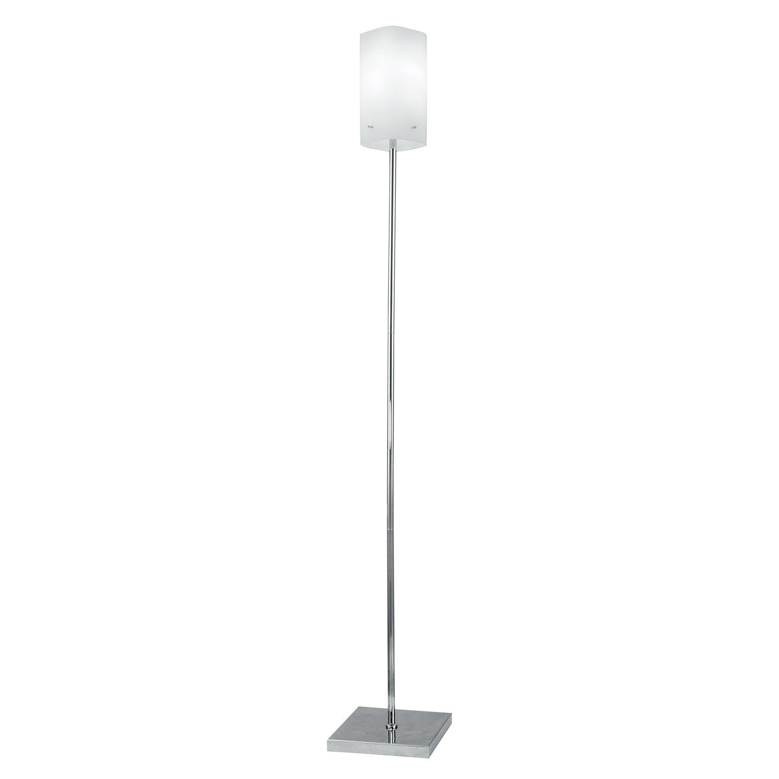FAN I-SQUARE/PT Stojací lampa SQUARE chrom/bílá opál, 1xE27, 22x22x155 cm - FANEUROPE