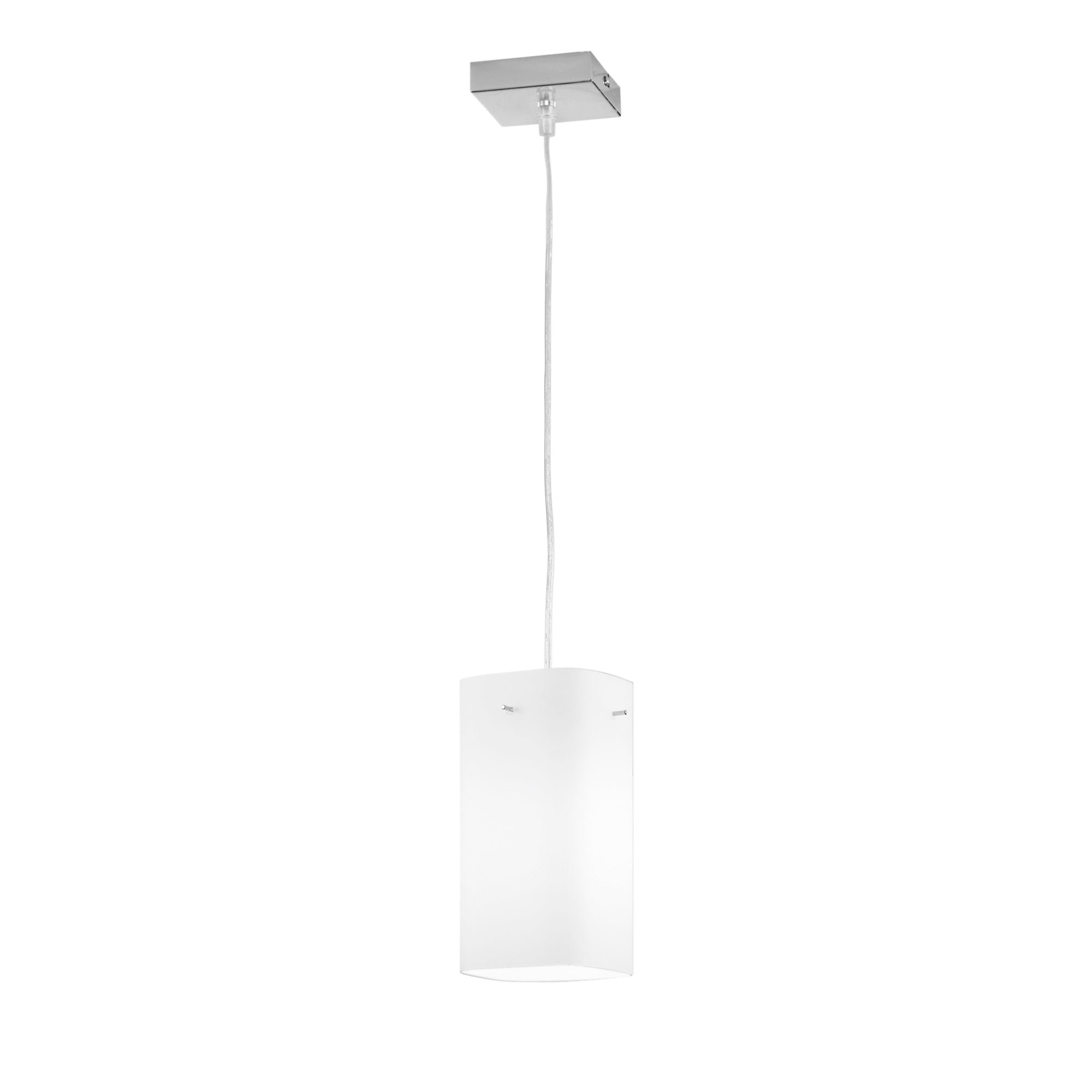 FAN I-SQUARE/S1 Závěsné svítidlo SQUARE chrom/bílá, 1xE27, 10x10x23 cm - FANEUROPE