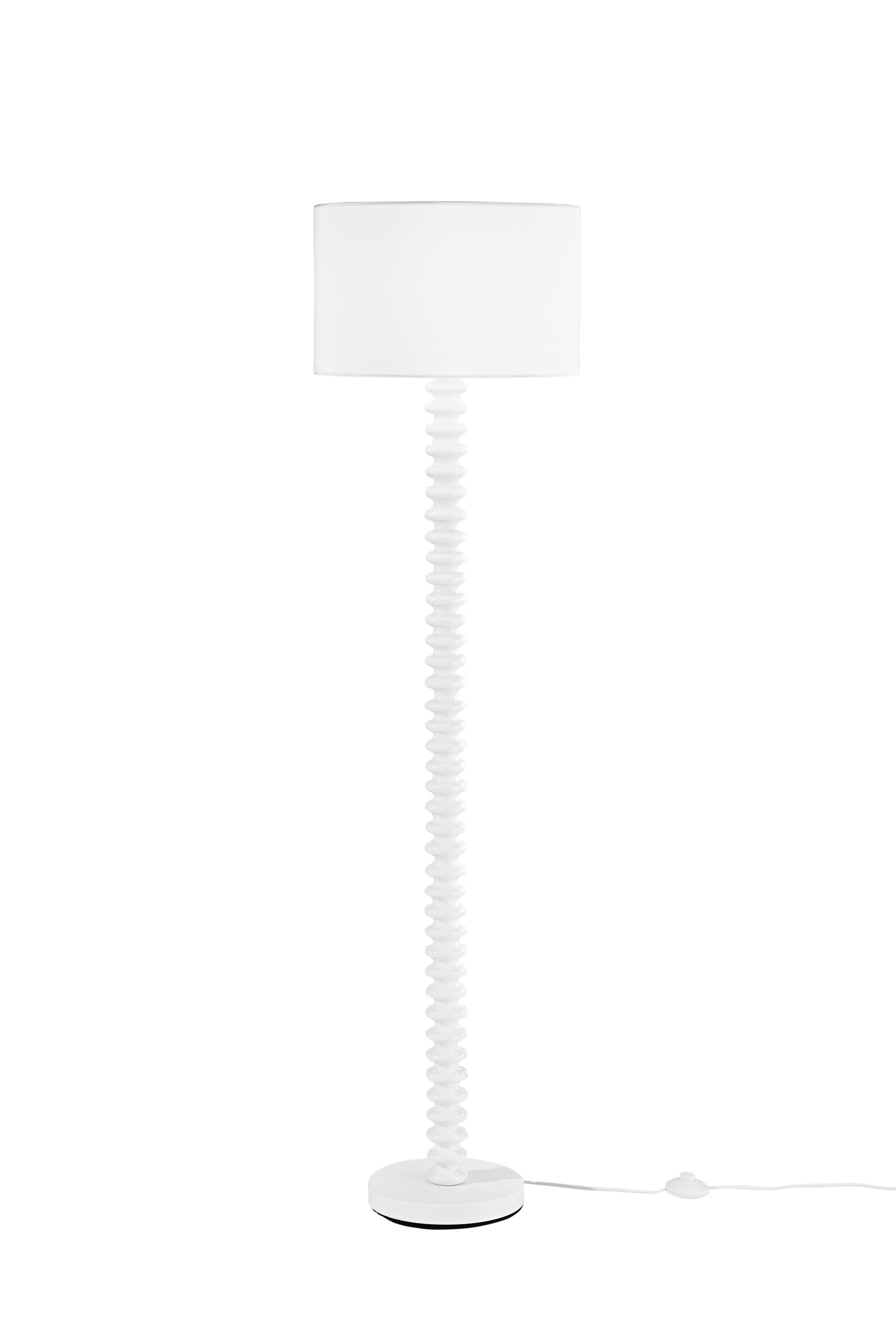 FAN I-SULTAN-PT-BCO Stojací lampa Sultan (bílá + samet) kov + samet, 1 x E27, 15 W; lampa pr. 40 x 20 cm, konstrukce 40 x 158 cm - FANEUROPE